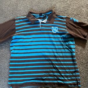 Brown and Blue Striped Mens shirt